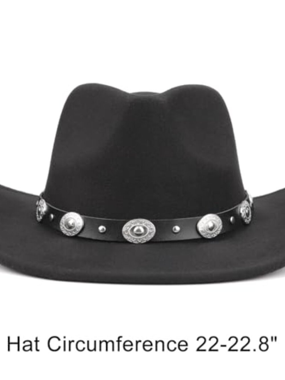 Western Cowboy Hats for Women Classic Felt Wide Brim Fedora Hat with Belt - Picture 3 of 5